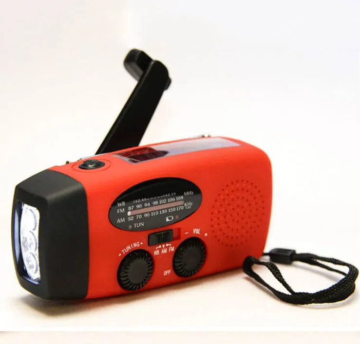 Solar hand crank USB charging radio flashlight | Aliyya Store