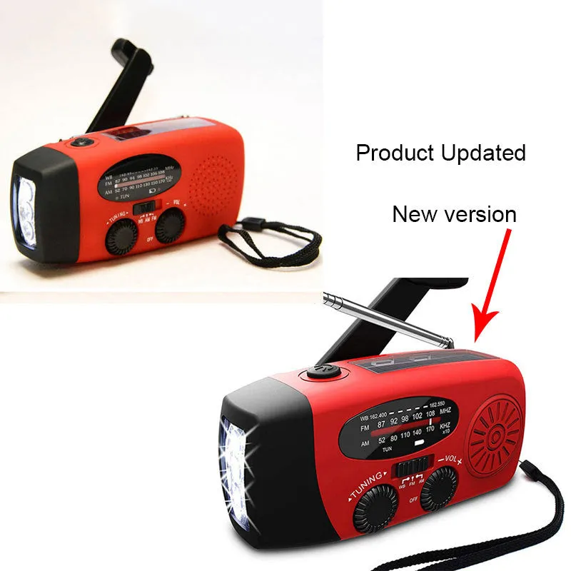 Solar hand crank USB charging radio flashlight | Aliyya Store