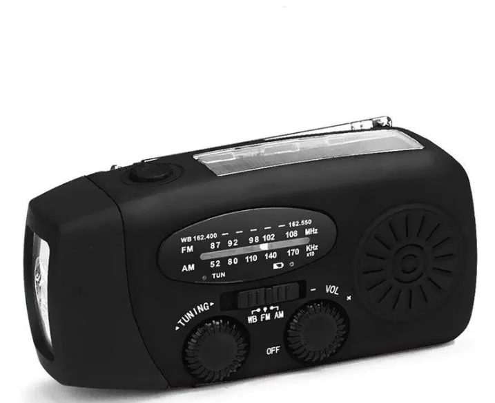 Solar hand crank USB charging radio flashlight | Aliyya Store