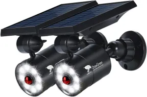 Solar Motion Flood Security Lights Outdoor Waterproof Aluminum Case, Solar Motion Sensor LED Cameras Fill Spot Light for Outside Pathway Yard Patio Deck Porch, 100-Week Free Refund(Black)