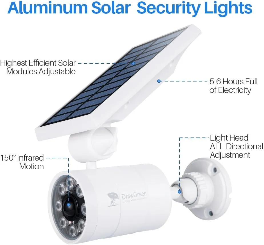 Solar Motion Lights Waterproof Metal Body, 1400-Lumen 9-Watt(130W Equiv.), Solar Powered Flood Security Spotlights for Outside Porch Post Yard Path Deck Fence Wall, 100-Week 100% Free Replacement