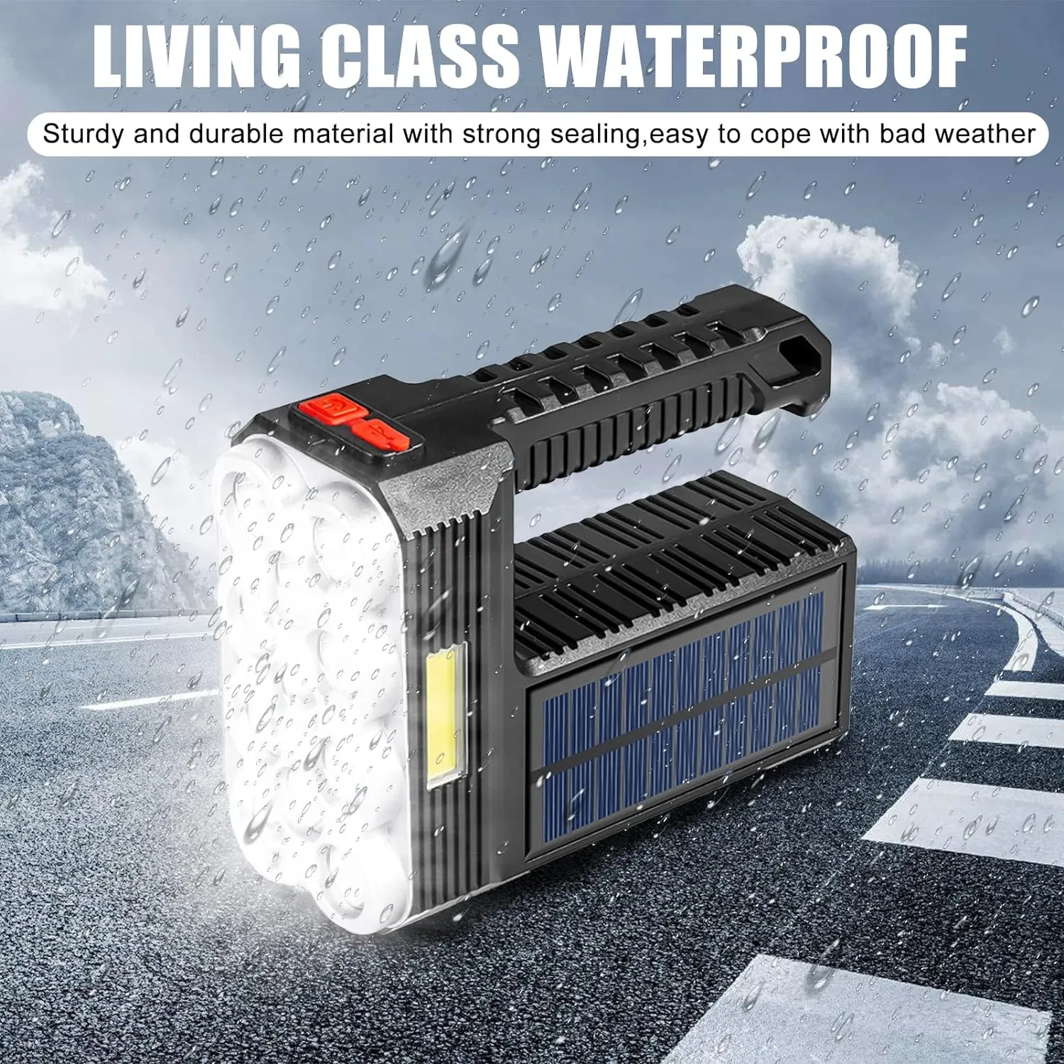 Solar Multi-Head LED Flashlight