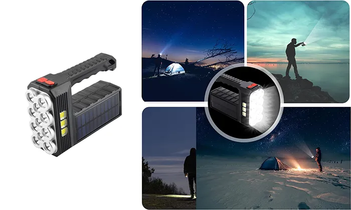 Solar Multi-Head LED Flashlight