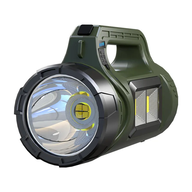 Solar Searchlight 100000LM 4-core Explosion-proof Flashlight with Super Bright COB Side Lights