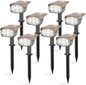 Solar Spot Lights Outdoor,40 LEDs Solar Outdoor Waterproof Landscape Lights with 3 Light Modes, Solar Powered Garden Yard Wall Lights Auto On,Off for Patio 8 Pack