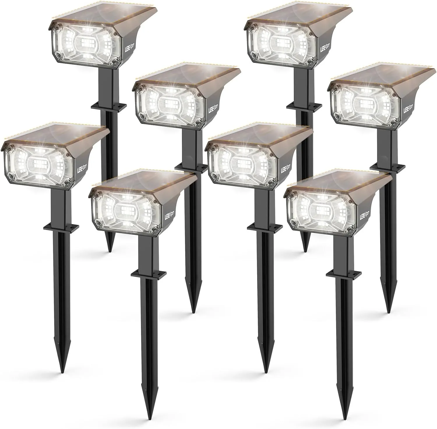 Solar Spot Lights Outdoor,40 LEDs Solar Outdoor Waterproof Landscape Lights with 3 Light Modes, Solar Powered Garden Yard Wall Lights Auto On,Off for Patio 8 Pack