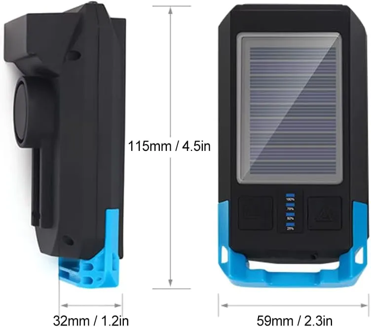 Solar USB able Bike Headlight Front Light Waterproof Flashlight Night Riding Light Lamp with Horn