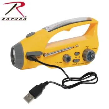 Solar/Wind Up Flashlight with Radio