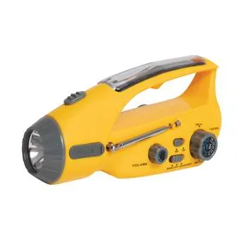Solar/Wind Up Flashlight with Radio