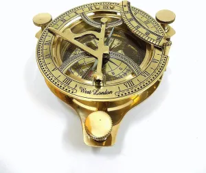 Solid Brass Sundial Compass Pirates, Gift, Camping Compass.