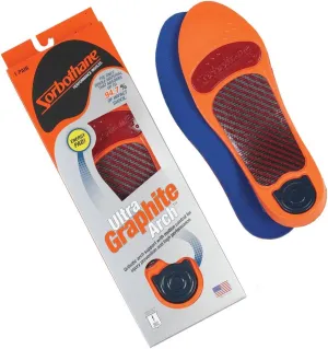 Sorbothane Ultra Graphite Medium Arch Insole W 15, M 14-15 (Metric 47-48) - H