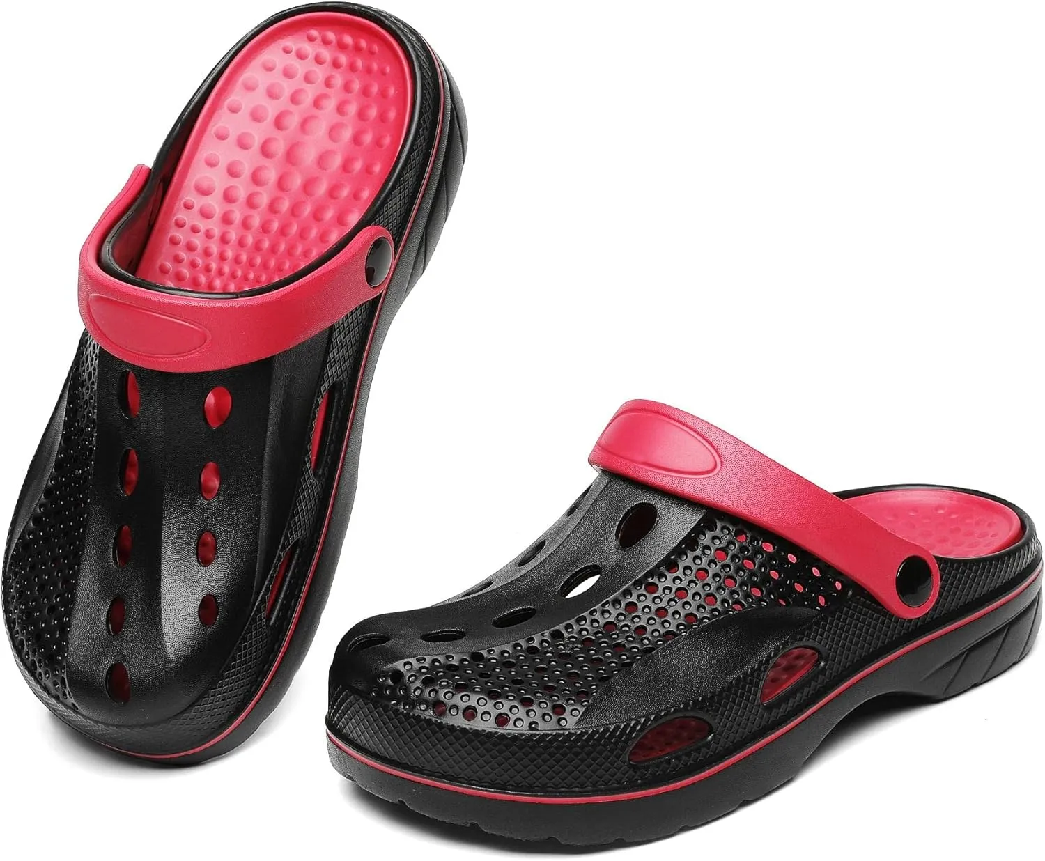 SOSOWHLTE Men's and Women's Arch Support Clogs Garden Shoes Slip-on Outdoor Beach Slippers with Removable Cushion Insole