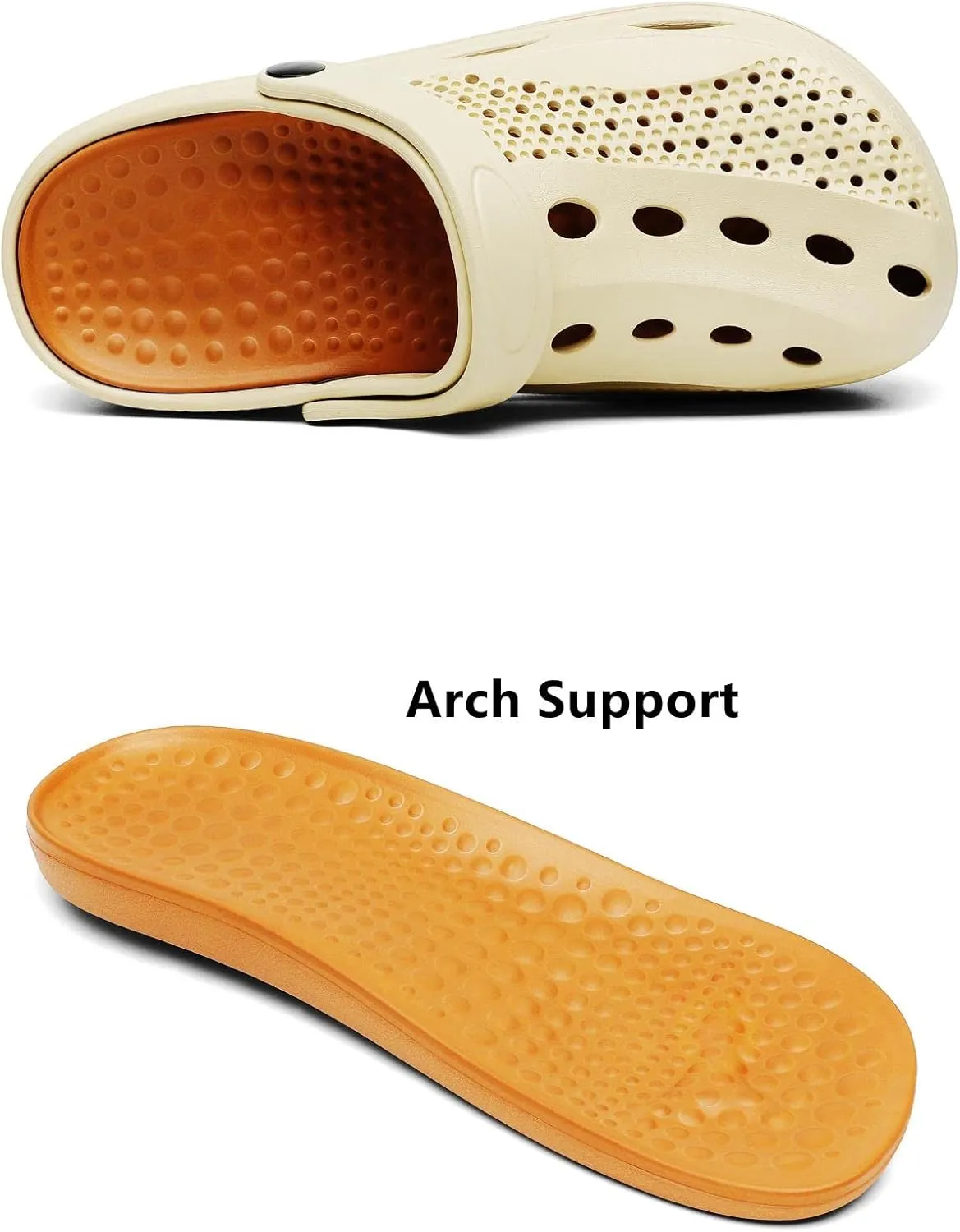 SOSOWHLTE Men's and Women's Arch Support Clogs Garden Shoes Slip-on Outdoor Beach Slippers with Removable Cushion Insole