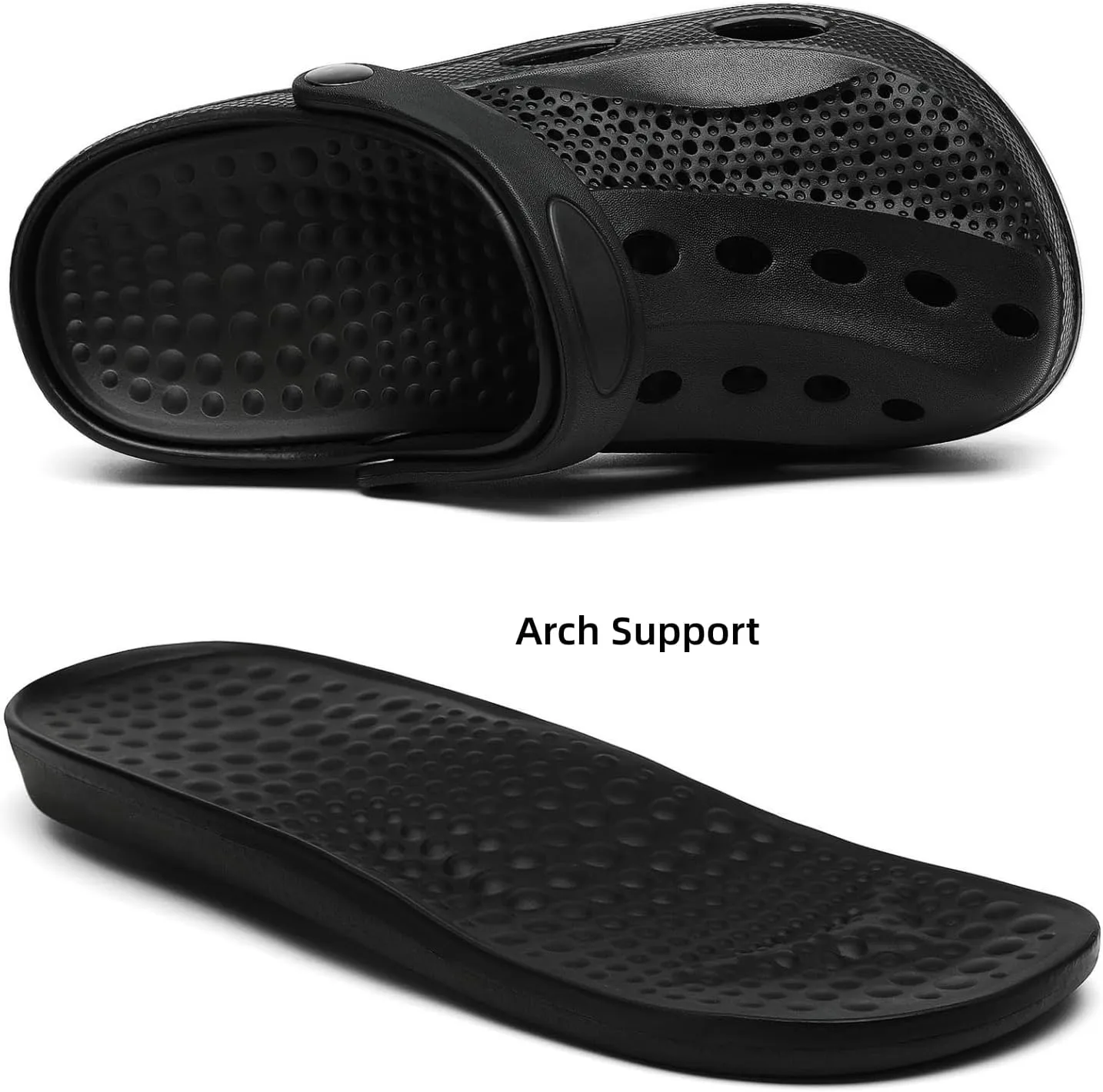 SOSOWHLTE Men's and Women's Arch Support Clogs Garden Shoes Slip-on Outdoor Beach Slippers with Removable Cushion Insole