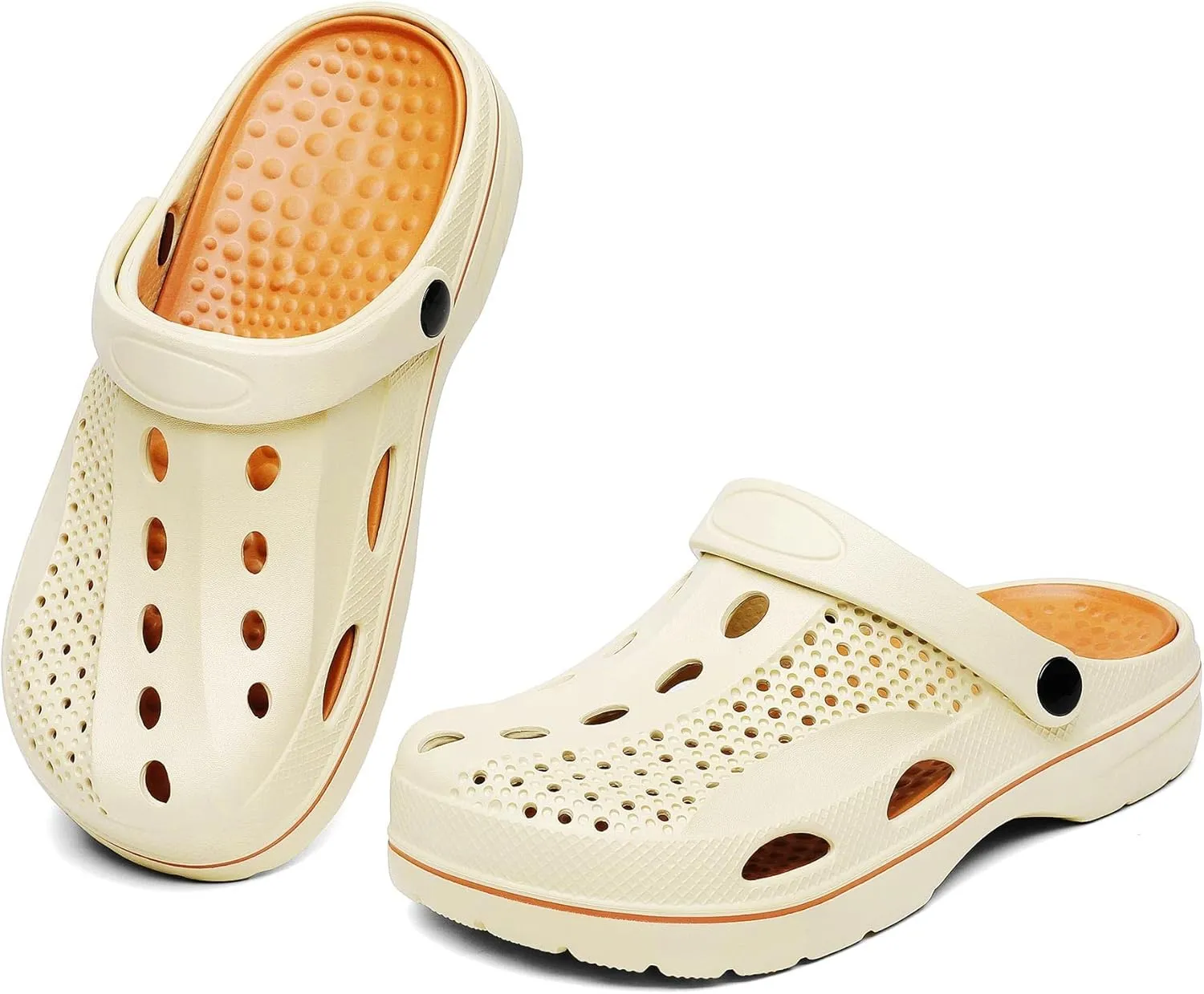 SOSOWHLTE Men's and Women's Arch Support Clogs Garden Shoes Slip-on Outdoor Beach Slippers with Removable Cushion Insole