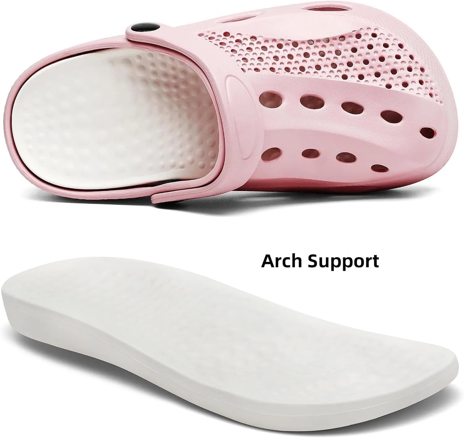 SOSOWHLTE Men's and Women's Arch Support Clogs Garden Shoes Slip-on Outdoor Beach Slippers with Removable Cushion Insole