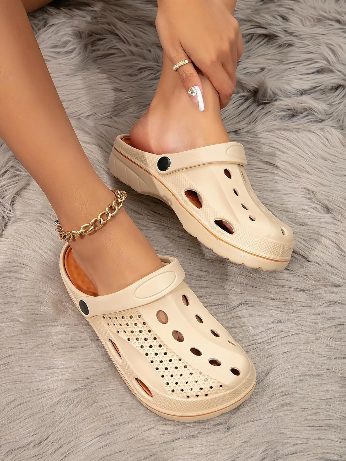 SOSOWHLTE Men's and Women's Arch Support Clogs Garden Shoes Slip-on Outdoor Beach Slippers with Removable Cushion Insole