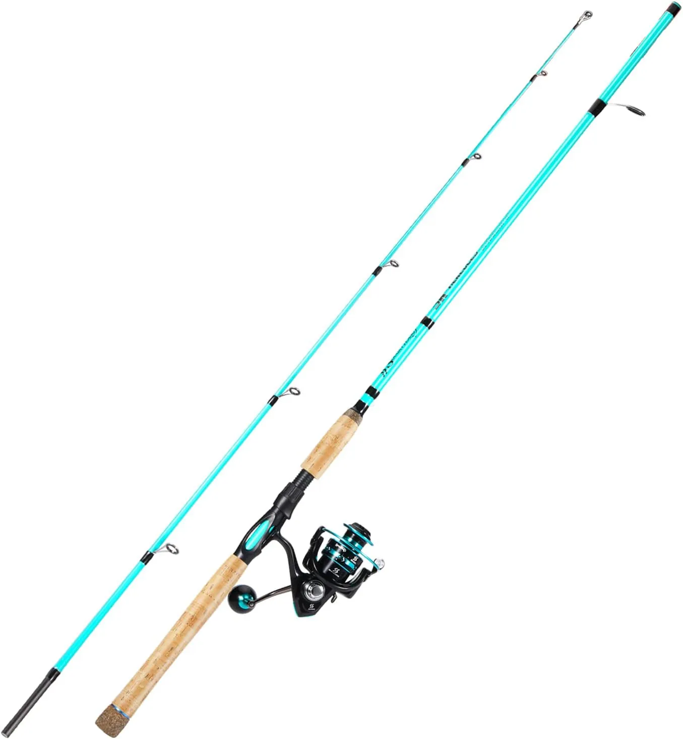 Sougayilang 7’ Fishing Rod and Reel Spinning Combo, 2 Piece Fishing Rod, Size 4000 Reel, Right/Left Handle Position, Suitable for Inshore Fishing