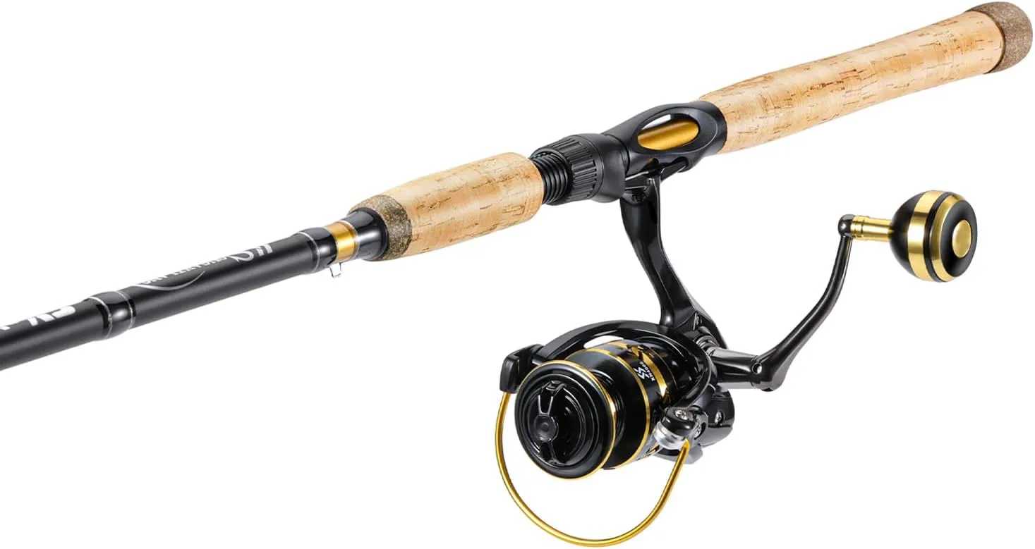 Sougayilang 7’ Fishing Rod and Reel Spinning Combo, 2 Piece Fishing Rod, Size 4000 Reel, Right/Left Handle Position, Suitable for Inshore Fishing