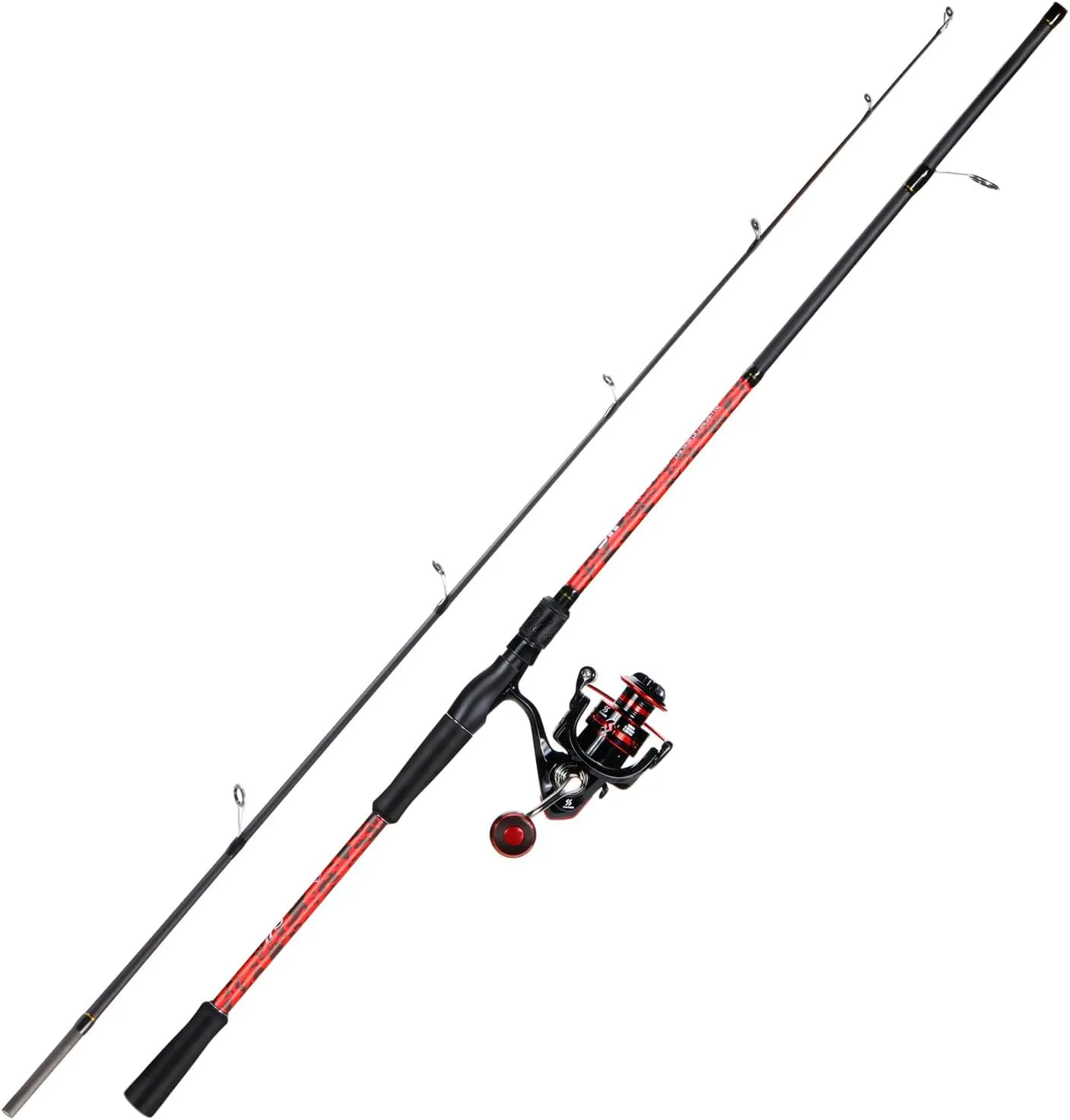 Sougayilang 7’ Fishing Rod and Reel Spinning Combo, 2 Piece Fishing Rod, Size 4000 Reel, Right/Left Handle Position, Suitable for Inshore Fishing