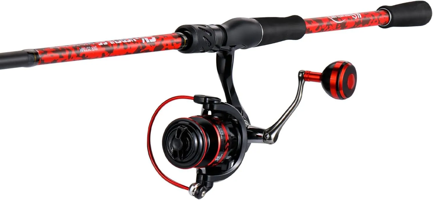 Sougayilang 7’ Fishing Rod and Reel Spinning Combo, 2 Piece Fishing Rod, Size 4000 Reel, Right/Left Handle Position, Suitable for Inshore Fishing