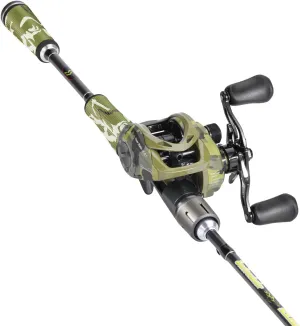 Sougayilang Baitcaster Combo, 30Ton 24Ton Graphite 2-Piece Blanks Casting Fishing Rod,SuperPolymer Handle,“S” Style Hook Keeper with Camo Baitcasting Reel