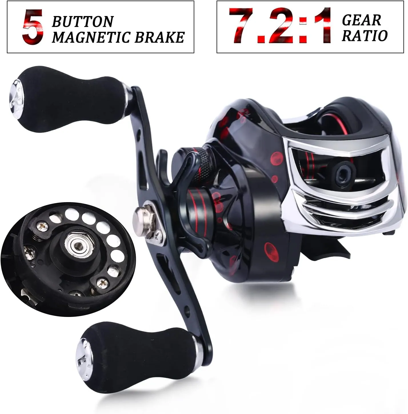 Sougayilang Fishing Rod and Reel Combo, Telescopic Casting Rod Baitcasting Reel with Carrier Bag Baitcaster Combo for Freshwater Saltwater