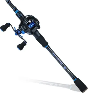 Sougayilang Fishing Rod and Reel Combo, Telescopic Casting Rod Baitcasting Reel with Carrier Bag Baitcaster Combo for Freshwater Saltwater
