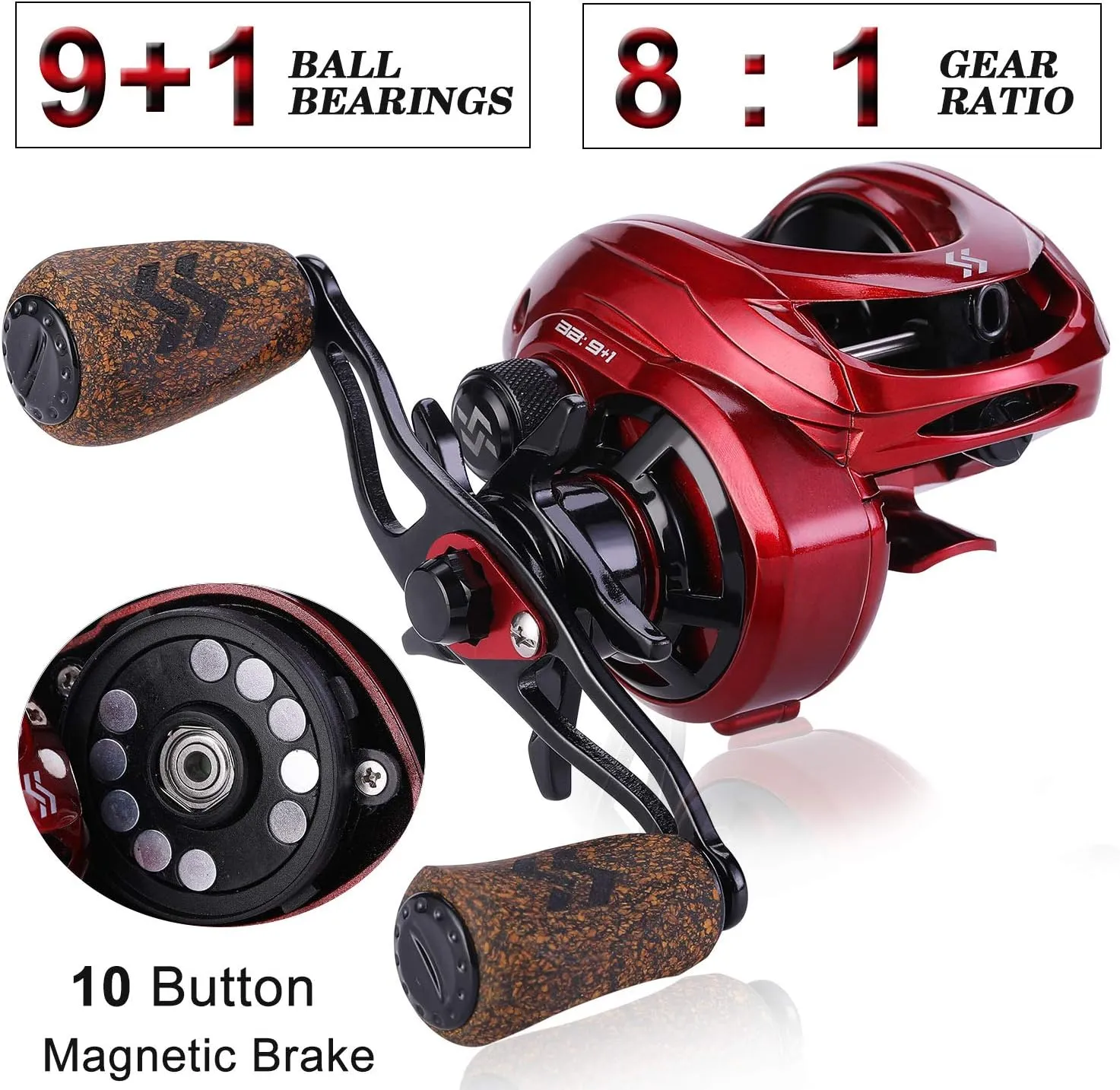 Sougayilang Fishing Rod and Reel Combo, Telescopic Casting Rod Baitcasting Reel with Carrier Bag Baitcaster Combo for Freshwater Saltwater