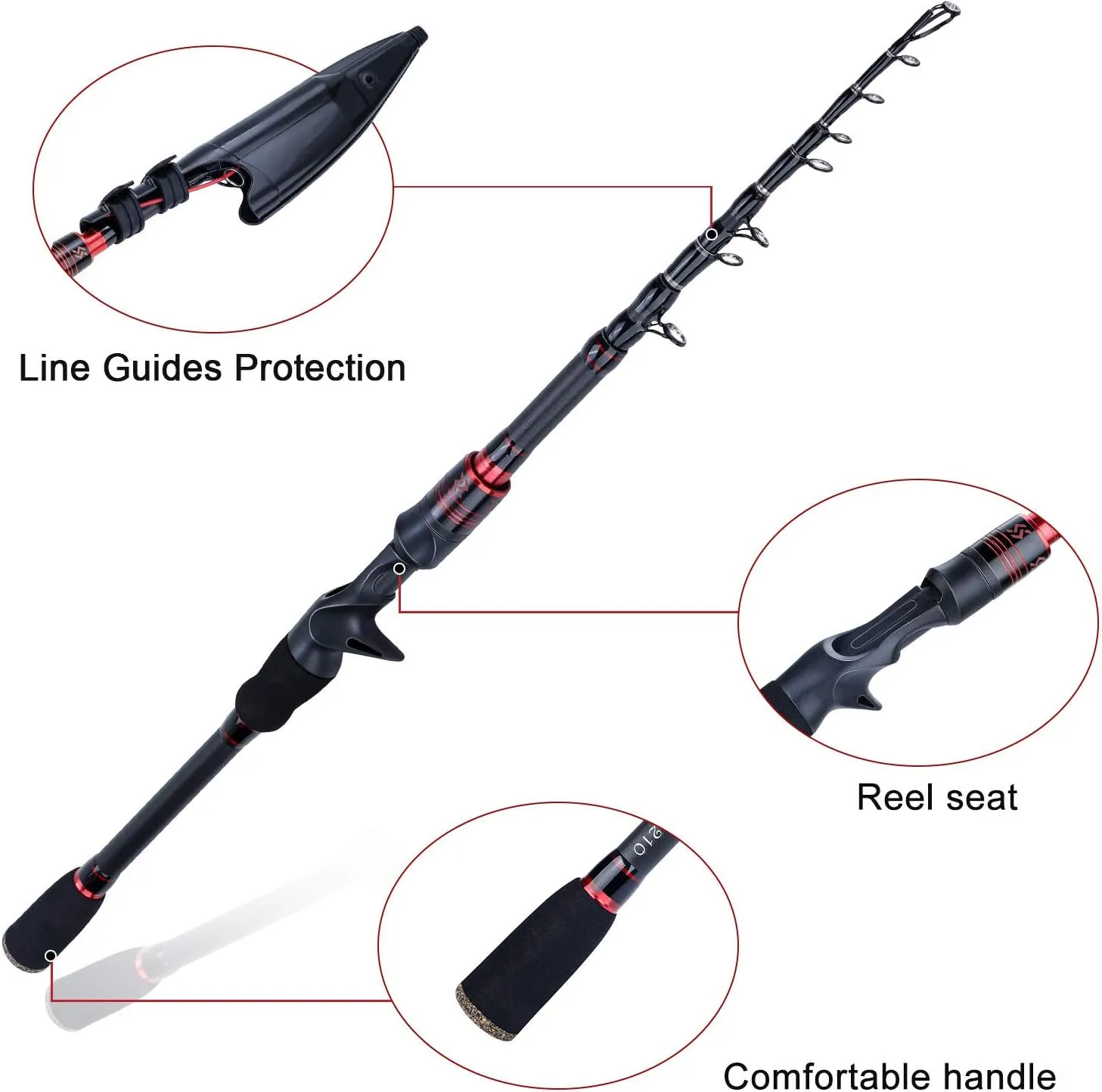 Sougayilang Fishing Rod and Reel Combo, Telescopic Casting Rod Baitcasting Reel with Carrier Bag Baitcaster Combo for Freshwater Saltwater