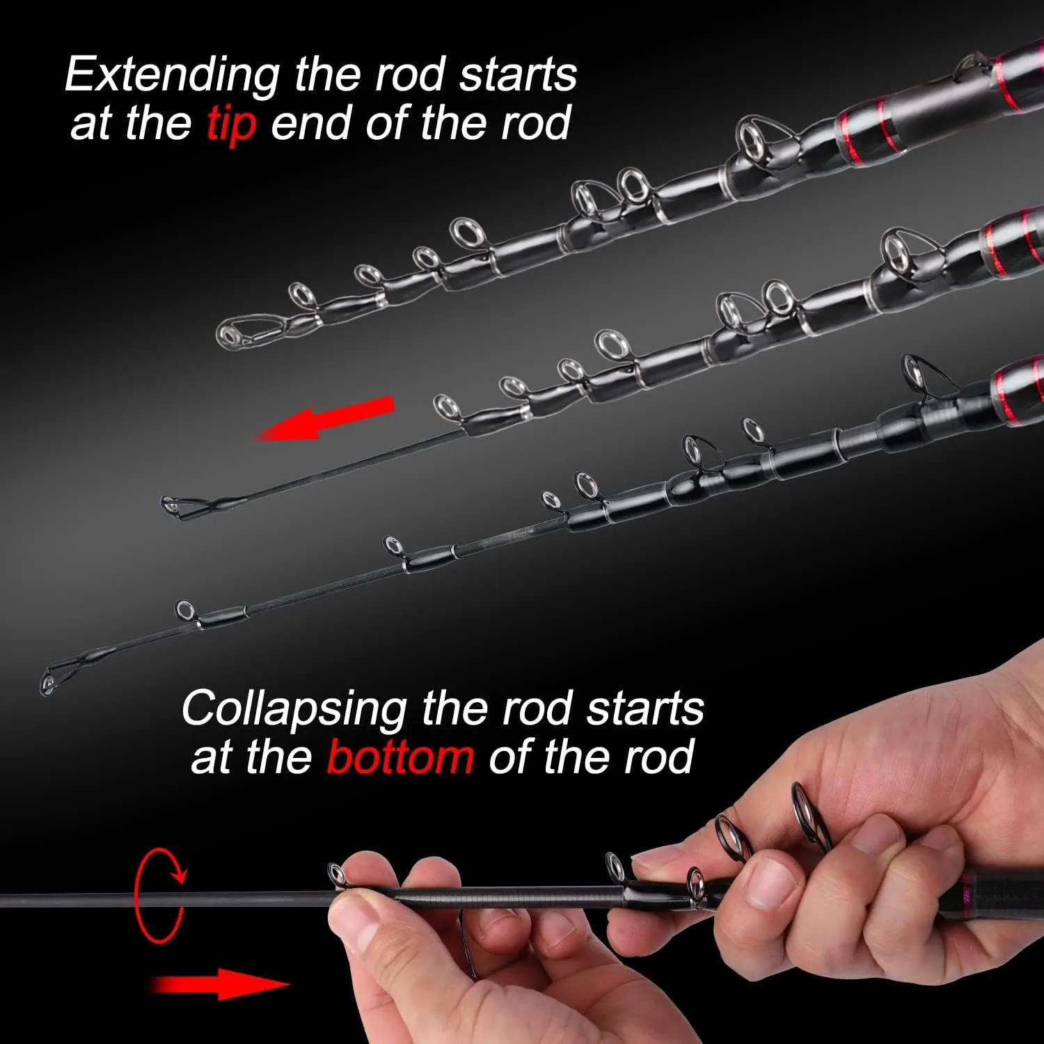 Sougayilang Fishing Rod and Reel Combo, Telescopic Casting Rod Baitcasting Reel with Carrier Bag Baitcaster Combo for Freshwater Saltwater