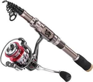 Sougayilang Fishing Rod Reel Combinations, 24 Ton Carbon Fiber, Portable Telescopic Fishing Rod Spinning Reels for Travel Saltwater Freshwater Fishing Gifts for People