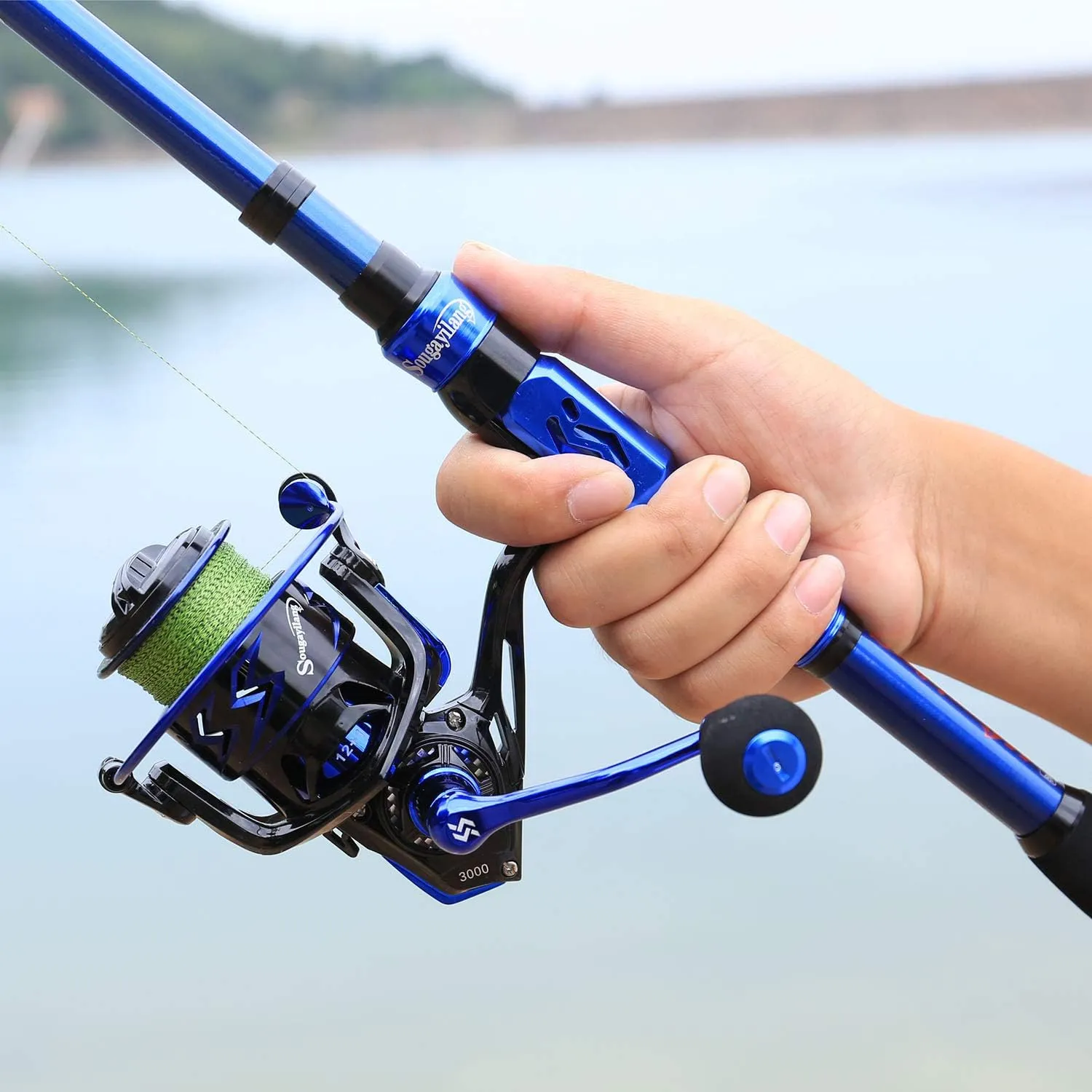 Sougayilang Fishing Rod Reel Combinations, 24 Ton Carbon Fiber, Portable Telescopic Fishing Rod Spinning Reels for Travel Saltwater Freshwater Fishing Gifts for People