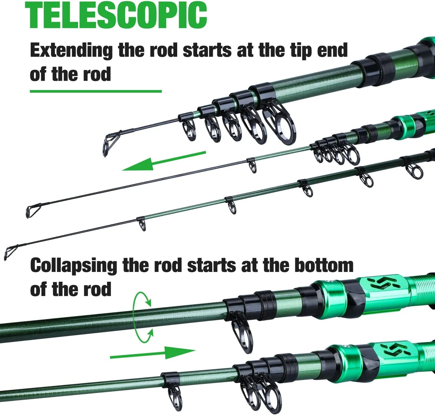 Sougayilang Fishing Rod Reel Combinations, 24 Ton Carbon Fiber, Portable Telescopic Fishing Rod Spinning Reels for Travel Saltwater Freshwater Fishing Gifts for People