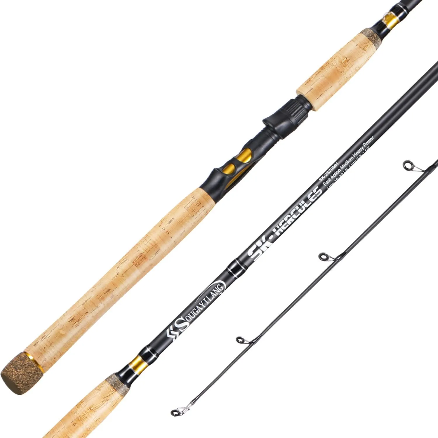Sougayilang Inshore Saltwater Fishing Rods, Spinning Rods and Casting Rods with AAA Cork Handles,IM7 Toray Carbon Blanks- 7'