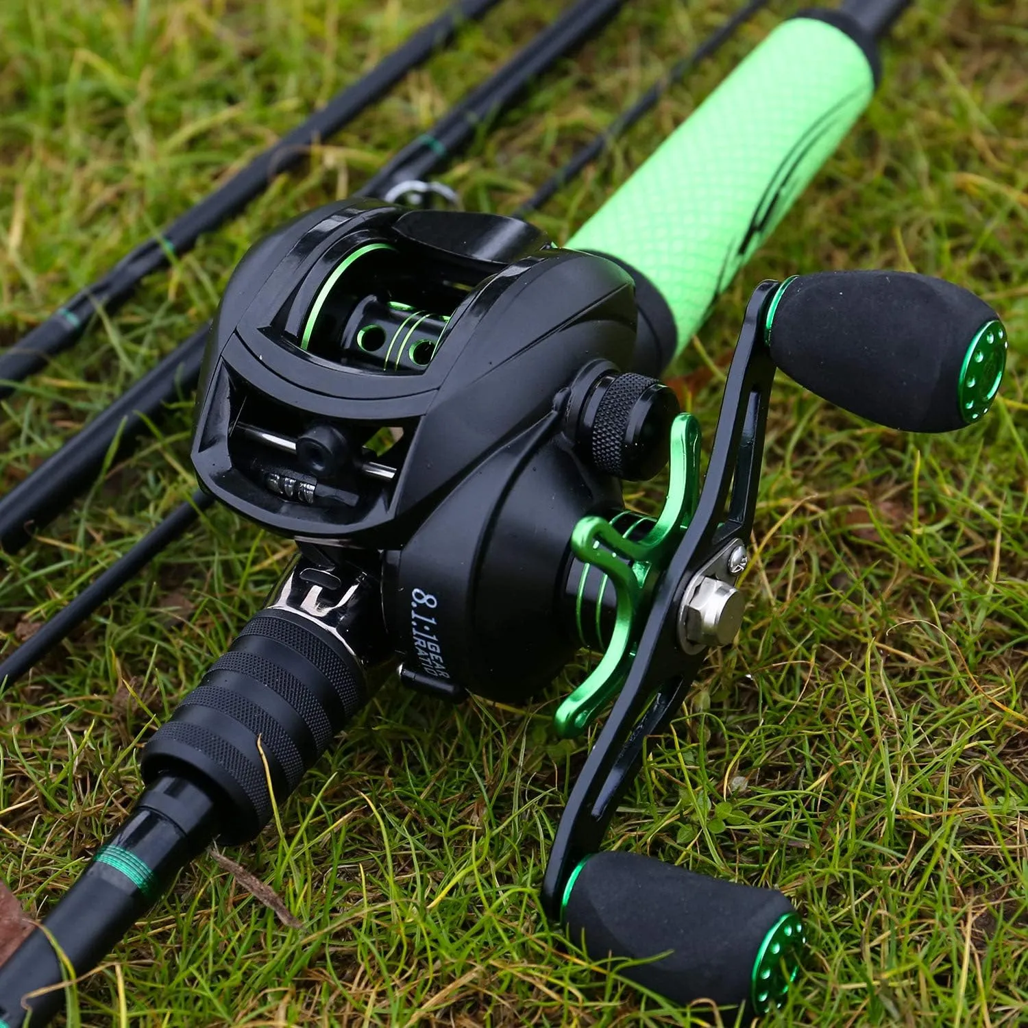 Sougayilang Speed Bass Fishing Rods, Porable Light Weight High Carbon 4 Pc Blanks for Travel Freshwater Fishing-Spinning & Casting