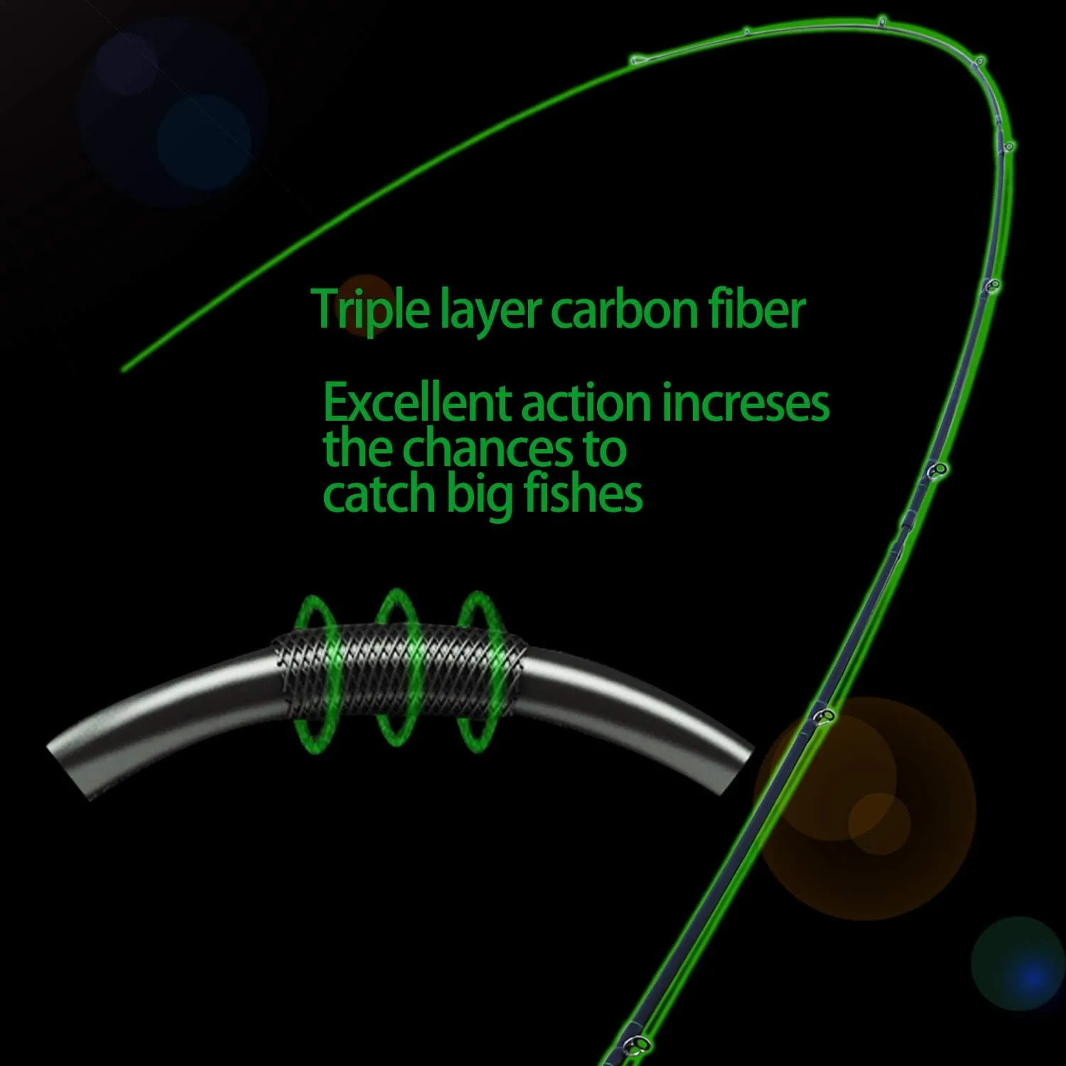 Sougayilang Speed Bass Fishing Rods, Porable Light Weight High Carbon 4 Pc Blanks for Travel Freshwater Fishing-Spinning & Casting