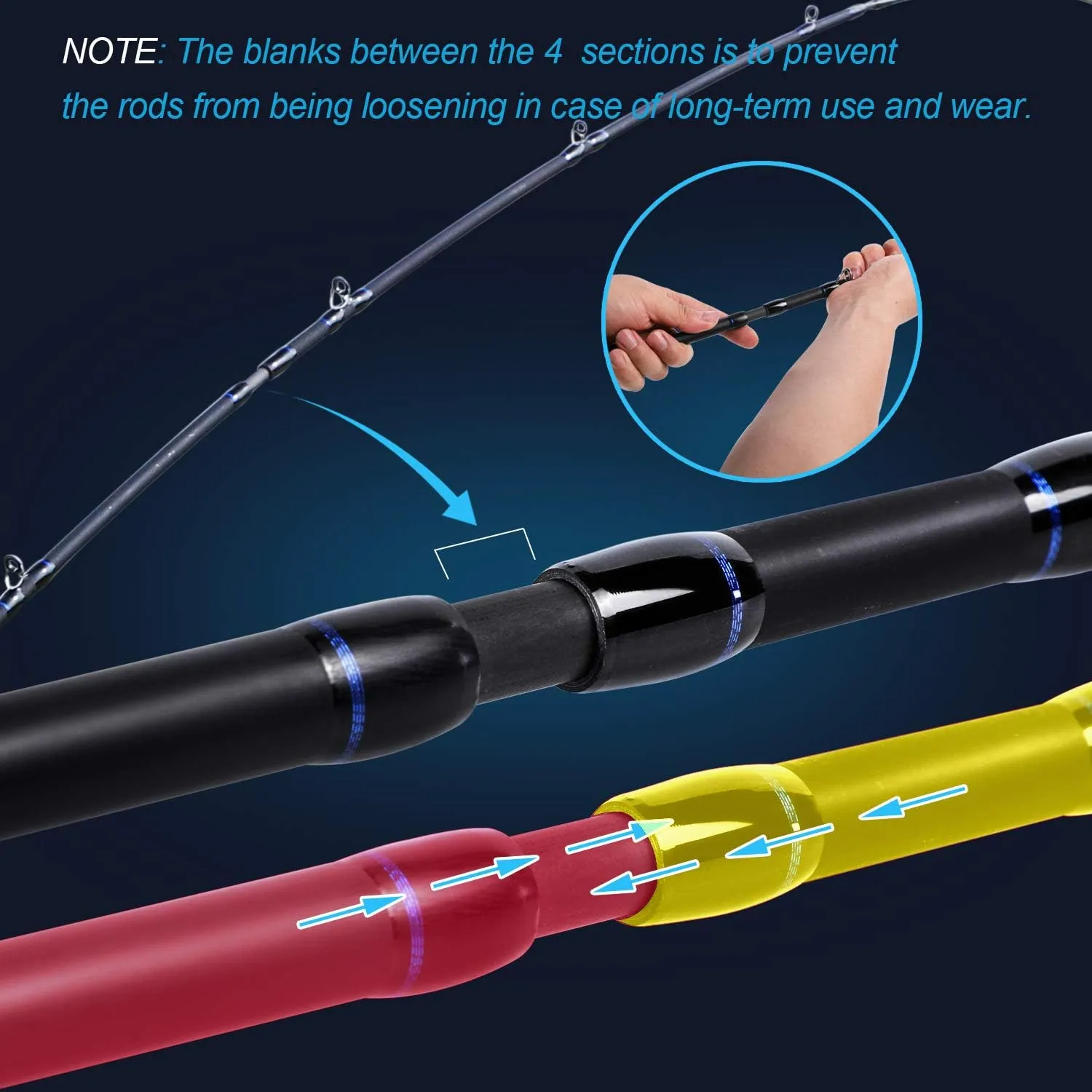 Sougayilang Speed Bass Fishing Rods, Porable Light Weight High Carbon 4 Pc Blanks for Travel Freshwater Fishing-Spinning & Casting