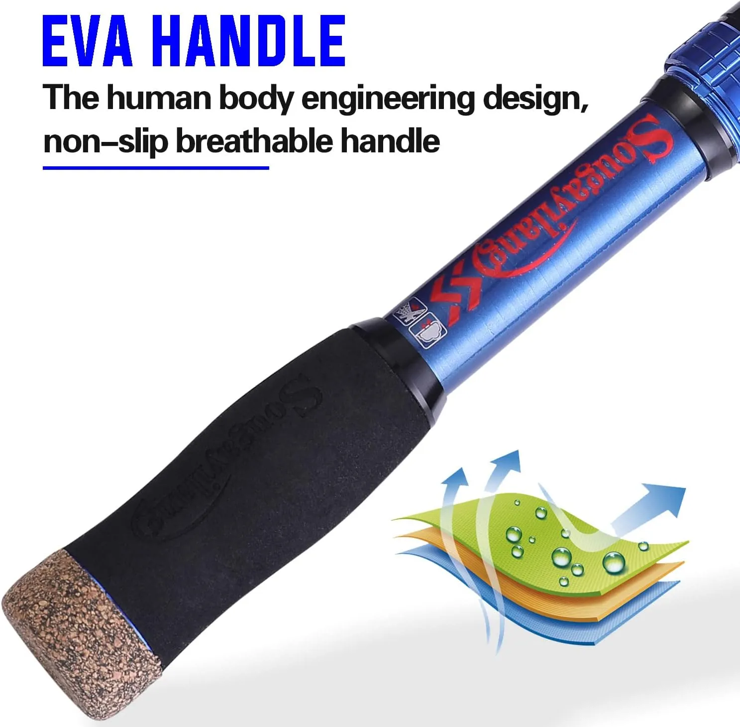 Sougayilang Telescopic Fishing Rod - 24 Ton Carbon Fiber,CNC Machined Reel Seat, Comfortable EVA Handle, Travel Fishing Rod for Bass Trout Fishing