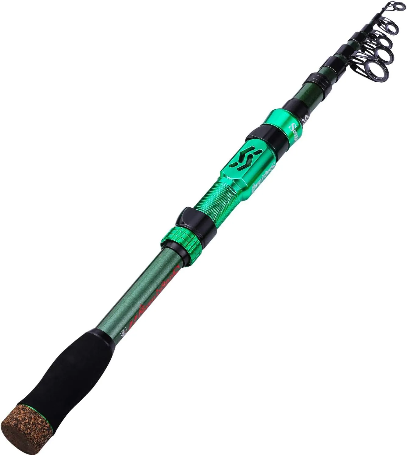 Sougayilang Telescopic Fishing Rod - 24 Ton Carbon Fiber,CNC Machined Reel Seat, Comfortable EVA Handle, Travel Fishing Rod for Bass Trout Fishing