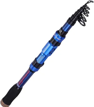 Sougayilang Telescopic Fishing Rod - 24 Ton Carbon Fiber,CNC Machined Reel Seat, Comfortable EVA Handle, Travel Fishing Rod for Bass Trout Fishing
