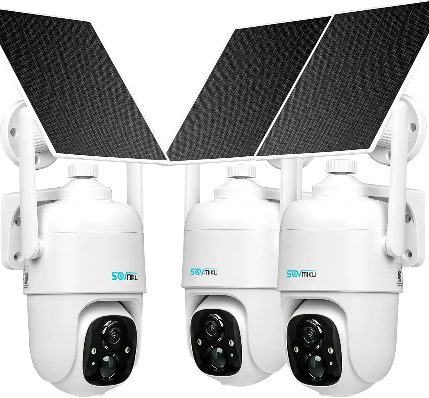 Sovmiku 3CQ1 AI 2K Solar Security Camera Wireless Outdoor,Battery Powered Camera,Two-Way Audio,PIR Motion Detection,Easy to Setup,Pan/Tilt 360° View,Color Night Vision,Audible Flashlight Siren,SD Slot
