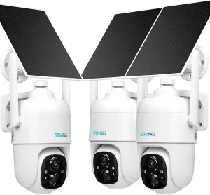 Sovmiku 3CQ1 AI 2K Solar Security Camera Wireless Outdoor,Battery Powered Camera,Two-Way Audio,PIR Motion Detection,Easy to Setup,Pan/Tilt 360° View,Color Night Vision,Audible Flashlight Siren,SD Slot