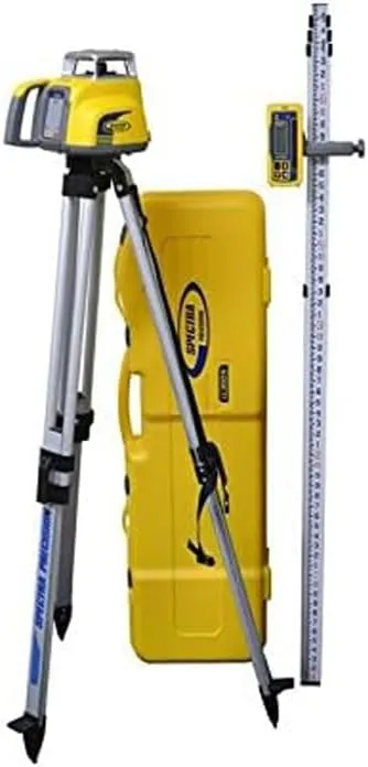 Spectra Precision LL300N-2 Laser Level, Self Leveling Kit with HL450 Receiver, Clamp, 15' Grade Rod / Inches and Tripod , Yellow