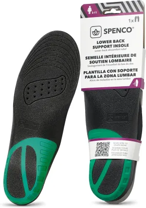 Spenco Lower Back Support Insole, Trim to Fit, Men's 7-13 / Women's 5-11