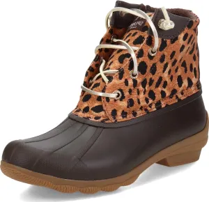 Sperry Womens Syren Gulf Leopard Duck Casual Boots Ankle Low Heel 1-2" - Brown - Size 5 M