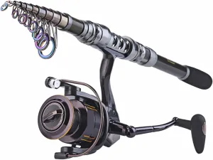 Spinning Fishing Rod Combo 1.8-3.6m Telescopic Fishing Rod and 14BB Spinning Fishing Reel Wheel Set Fishing Rod Kit Leisurely