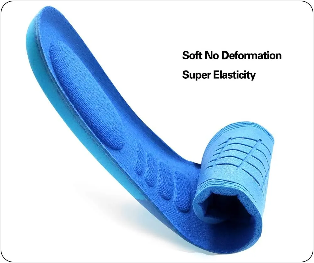 Sport Cushion Insole Massage Arch Support Stretch Breathable Plantar Fasciitis Shoe Pad Insert Sole for Woman Men(40-45 295mm)