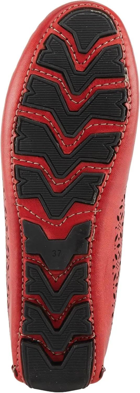 Spring Step Crain Women's Laser-Cut Out Moccasin with Removable Insole