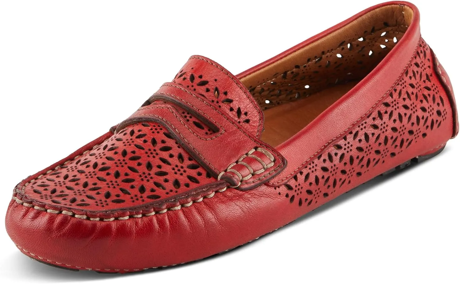 Spring Step Crain Women's Laser-Cut Out Moccasin with Removable Insole